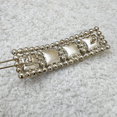 Chanel VIP Gift Hair Pin with Tiny Pearls and Square Crystals LGHW