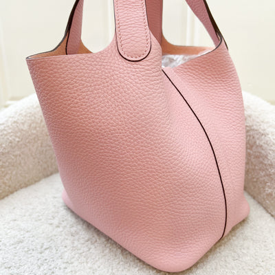 Hermes Picotin 18 in Rose Sakura Clemence Leather and PHW