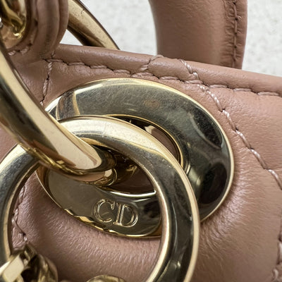 Dior Micro Lady D-Joy Bag in Rose des Vents Cannage Lambskin and LGHW (Model: S0910ONGE, Colour: M49P)