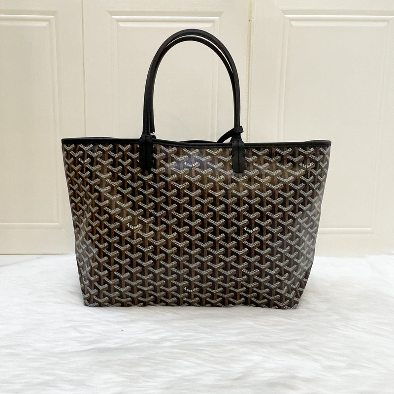 Goyard Saint Louis PM Tote in Black Signature Goyardine Canvas