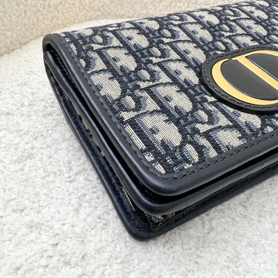 Dior 2-in-1 30 Montaigne Pouch / WOC in Navy Oblique Canvas GHW