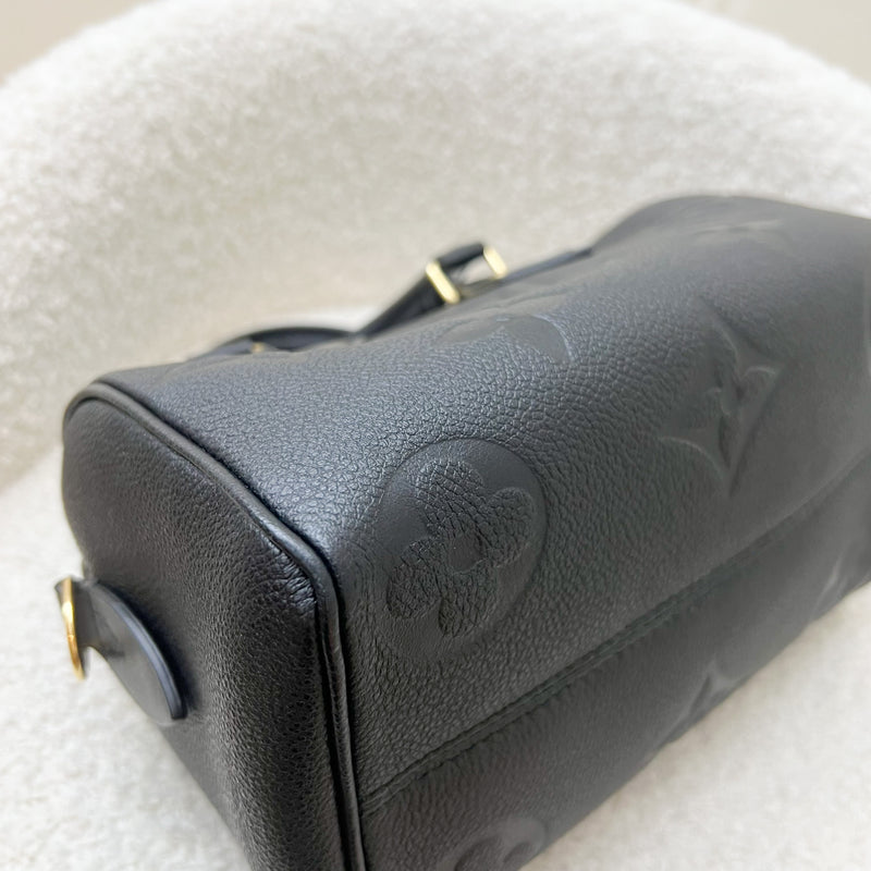 LV Speedy Bandouliere 20 in Black Giant Monogram Empreinte Leather and GHW