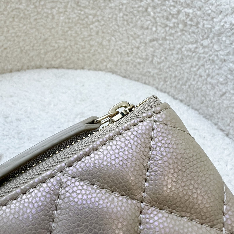 Chanel Classic Mini O Case in 21S Iridescent Beige Caviar LGHW