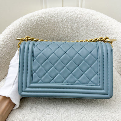 Chanel Small 20cm Boy Flap in Seafoam Lambskin and AGHW