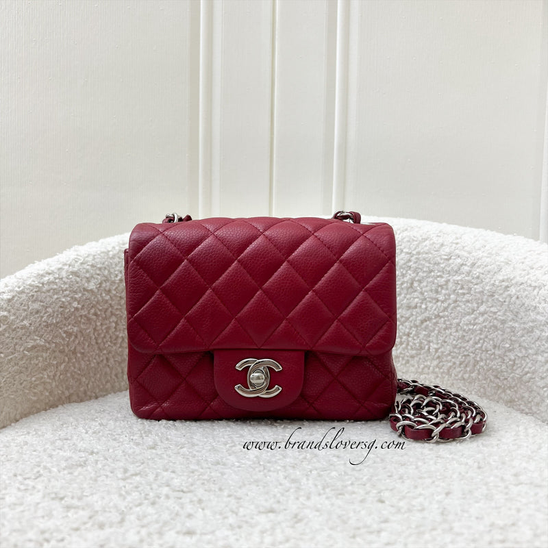 Chanel Classic Square Mini Flap in Red Caviar and SHW