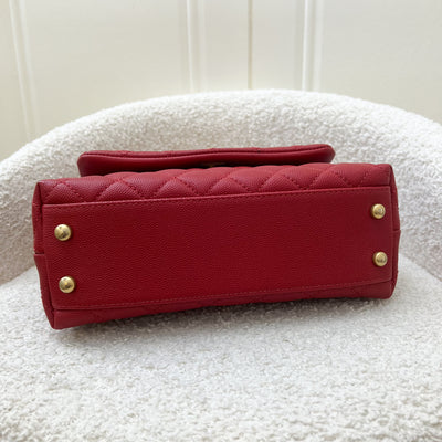 Chanel Small 24cm Coco Handle in Red Caviar and AGHW