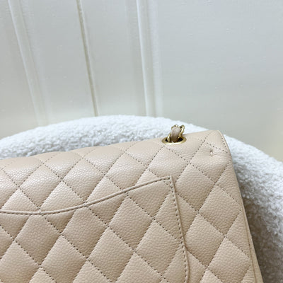 Chanel Medium Classic Flap CF in Beige Clair Caviar and GHW