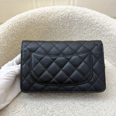 Chanel Classic Wallet on Chain WOC in Black Caviar and GHW