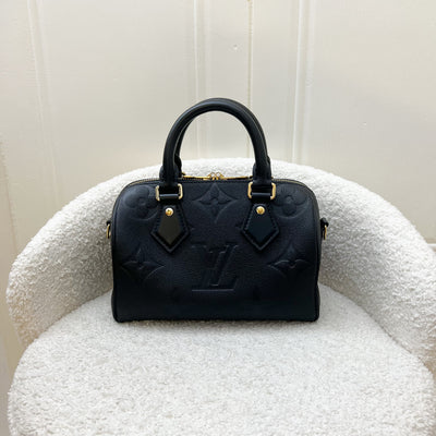 LV Speedy Bandouliere 20 in Black Giant Monogram Empreinte Leather and GHW