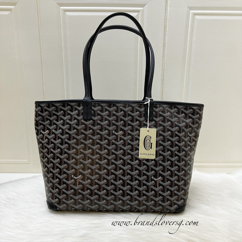 Goyard Artois PM Tote in Black Signature Goyardine Canvas