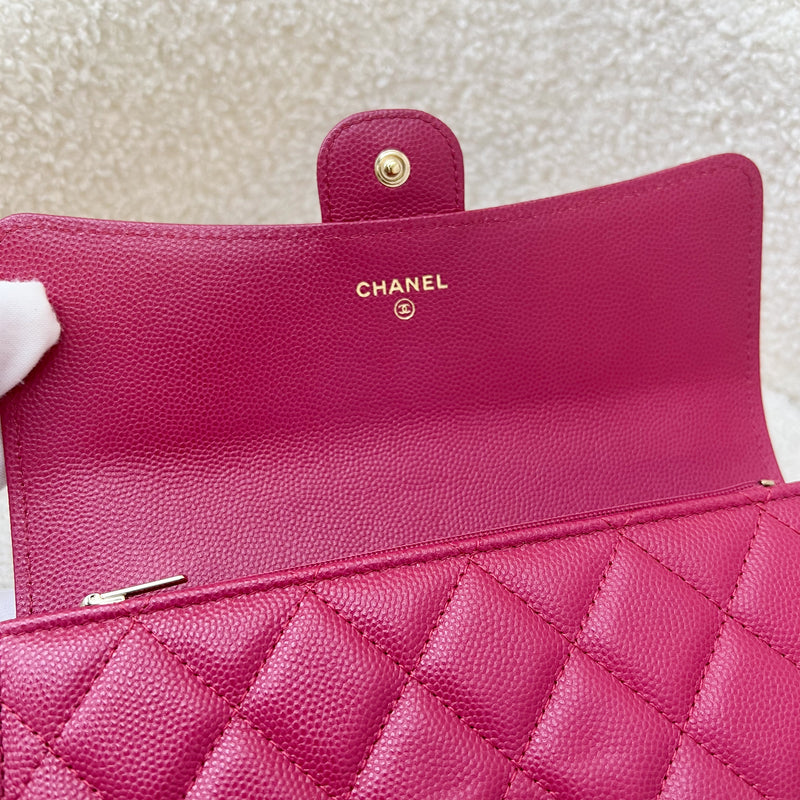 Chanel Classic Long Wallet in Raspberry Pink Caviar and LGHW