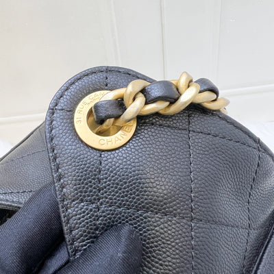 Chanel 25 Small Hobo Bag in Black Caviar and AGHW (Model: AS5293)
