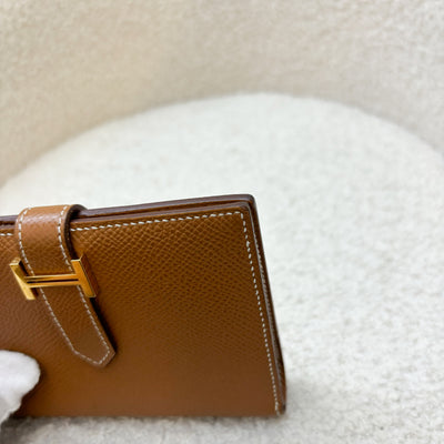 Hermes Bearn Wallet in Gold Epsom Leather and GHW