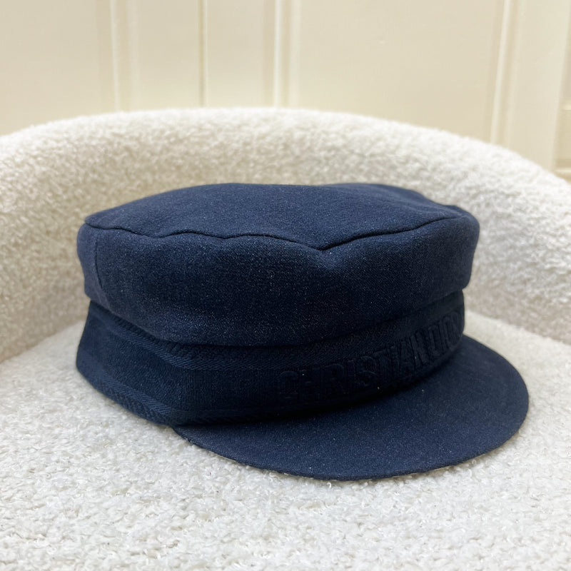 Dior Pageboy Cap in Navy Sz 58