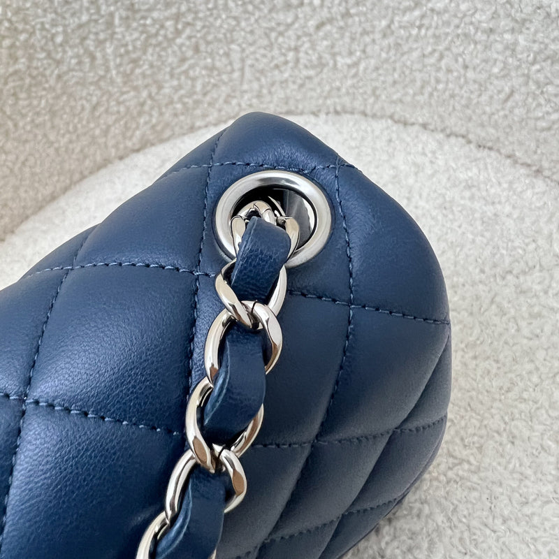 Chanel Classic Square Mini Flap in Blue Lambskin and SHW