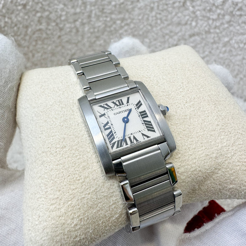 Cartier Small Tank Française Watch in Steel and Quartz Movement (wrist size about 15cm)