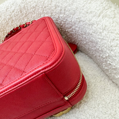 Chanel Medium Filigree Vanity in Red Caviar and AGHW