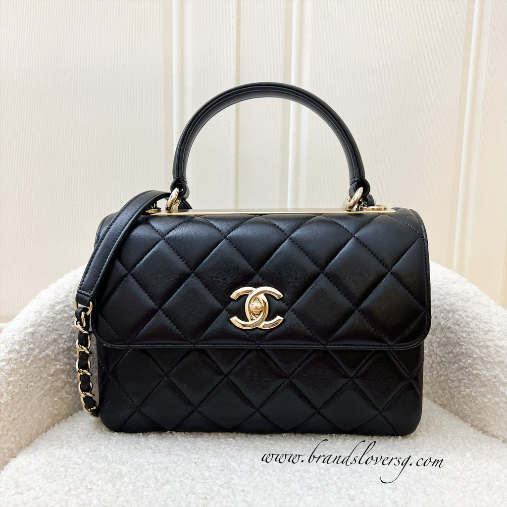 Chanel Trendy CC Flap Bag Top Handle Dark Grey — Blaise Ruby Loves