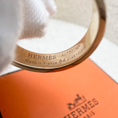 Hermes Bague Collier De Chien CDC H PM Ring in 18K Rose Gold Sz 54