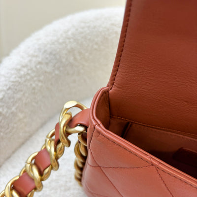 Chanel Seasonal (Runway) Chain Around Flap bag in Terracotta Brown Calfskin and AGHW