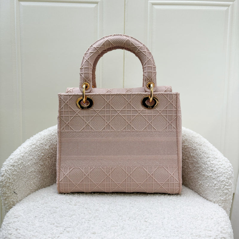 Dior Medium Lady D-Lite in Rosewood Pink Cannage Embroidery and RGHW