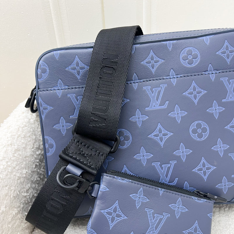 LV DUO Navy Messenger Bag in Monogram Canvas BHW