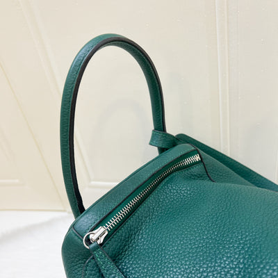 Hermes Lindy 30 in Green (Likely Malachite) Clemence Leather and PHW