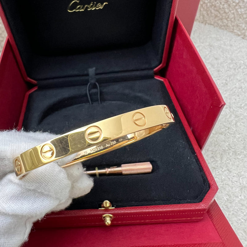 Cartier Love Bracelet in 18K Rose Gold Size 16