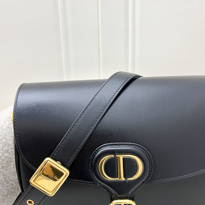 Dior Medium Bobby Flap Bag in Black Calfskin and GHW