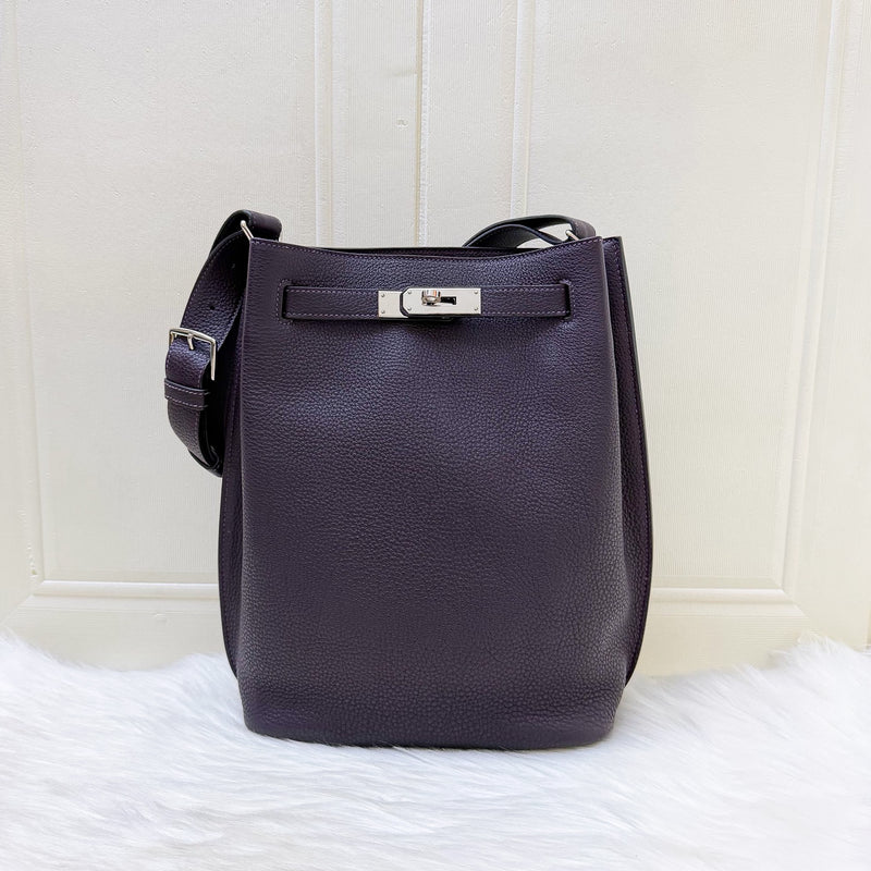 Hermes So Kelly 22 in Raisin Togo Leather and PHW