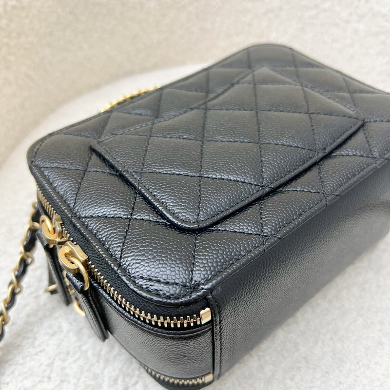 Chanel "Pick Me Up" Vanity Case in Black Caviar and AGHW
