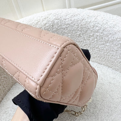 Dior Micro Lady D-Joy Bag in Rose des Vents Cannage Lambskin and LGHW (Model: S0910ONGE, Colour: M49P)