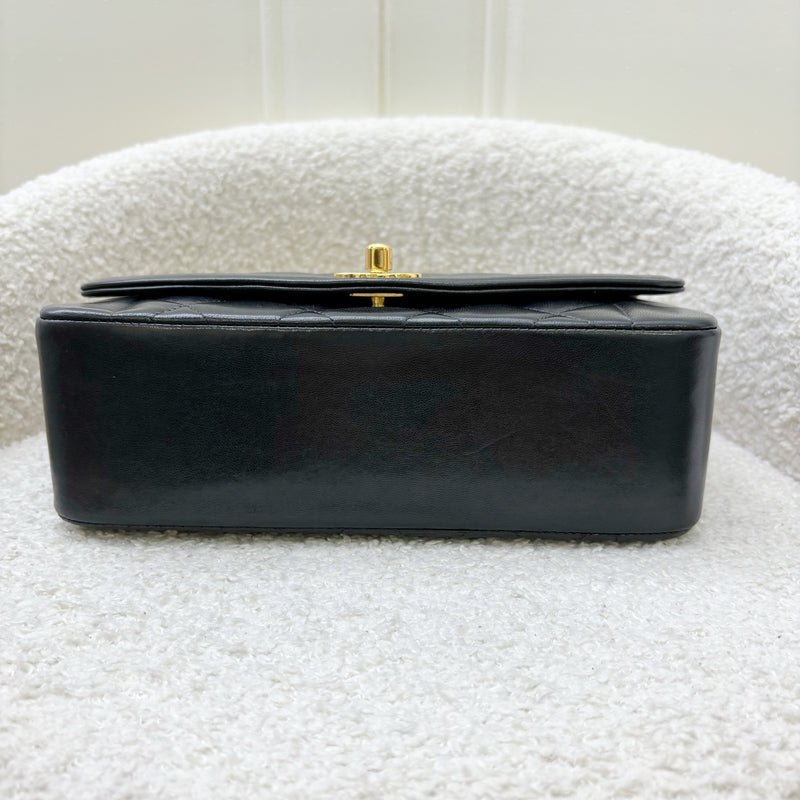 Chanel Small 22cm Diana Flap in Black Lambskin and 24K GHW