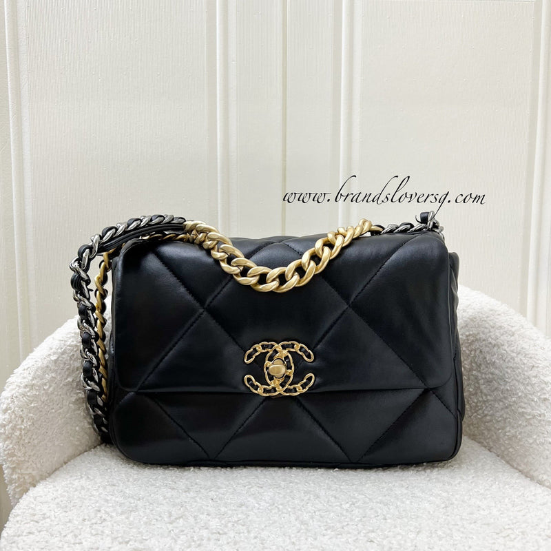 Chanel 19 Small Flap in Black Lambskin and 3-tone HW