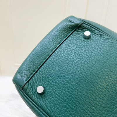 Hermes Lindy 30 in Green (Likely Malachite) Clemence Leather and PHW