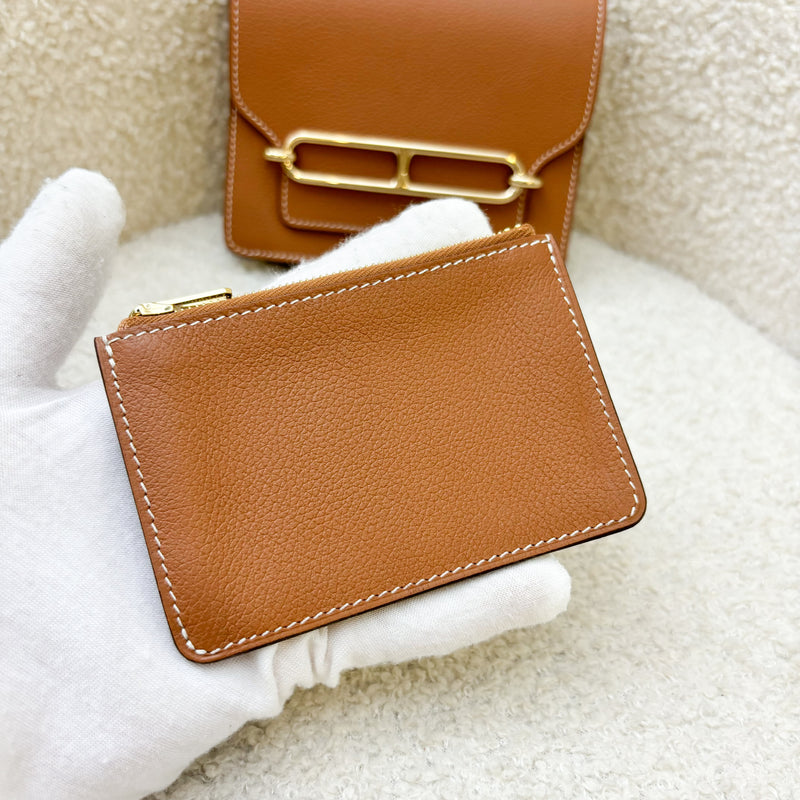 Hermes Roulis Slim in Gold Evercolor Leather and LGHW