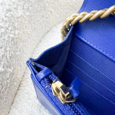 Chanel Boy Wallet on Chain WOC in Blue Caviar and AGHW