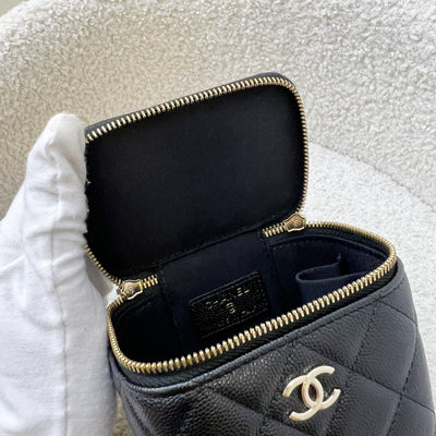 Chanel Mini Cube Clutch with Chain in Black Caviar and LGHW