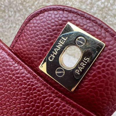 Chanel Medium Classic Flap CF in Burgundy Dark Red Caviar and GHW
