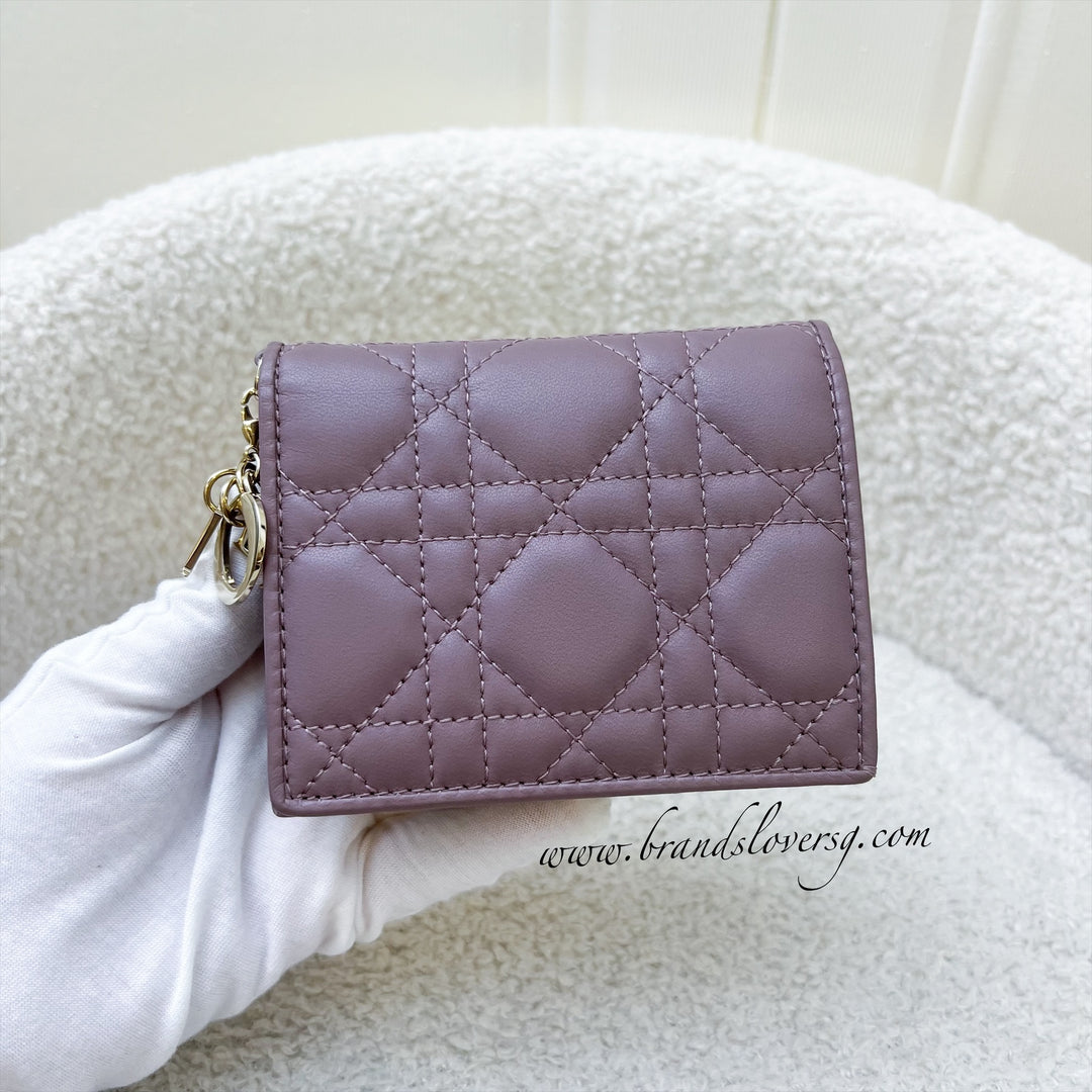 Mini Lady Dior Gardenia Wallet Black Cannage Lambskin | DIOR