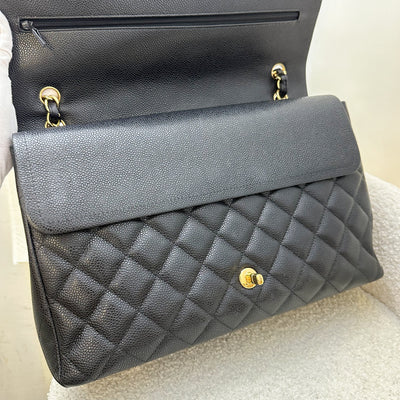 Chanel Maxi Classic Flap DF in Black Caviar and GHW