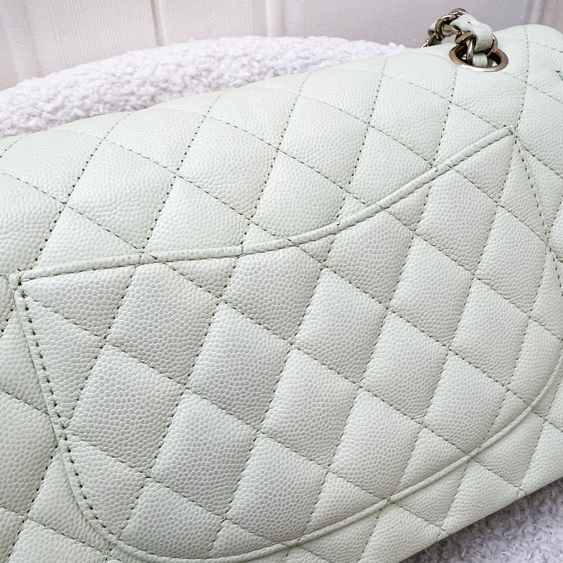 Chanel Medium Classic Flap CF in 22C Apple Green Caviar and LGHW