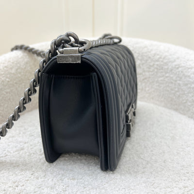 Chanel Small 20cm Boy Flap in Black Calfskin and RHW