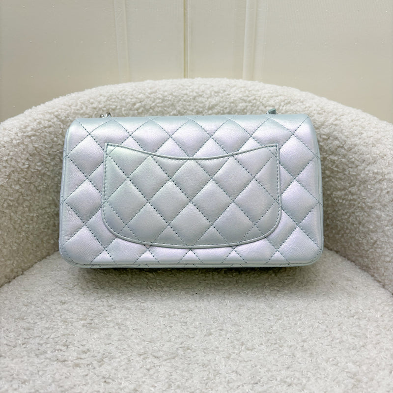 Chanel Mini Rectangle Flap in 21K Iridescent Blue Calfskin and SHW