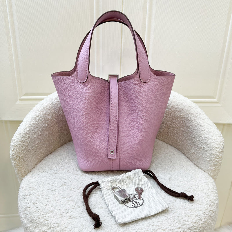 Hermes Picotin 18 in Mauve Sylvestre Clemence Leather and PHW