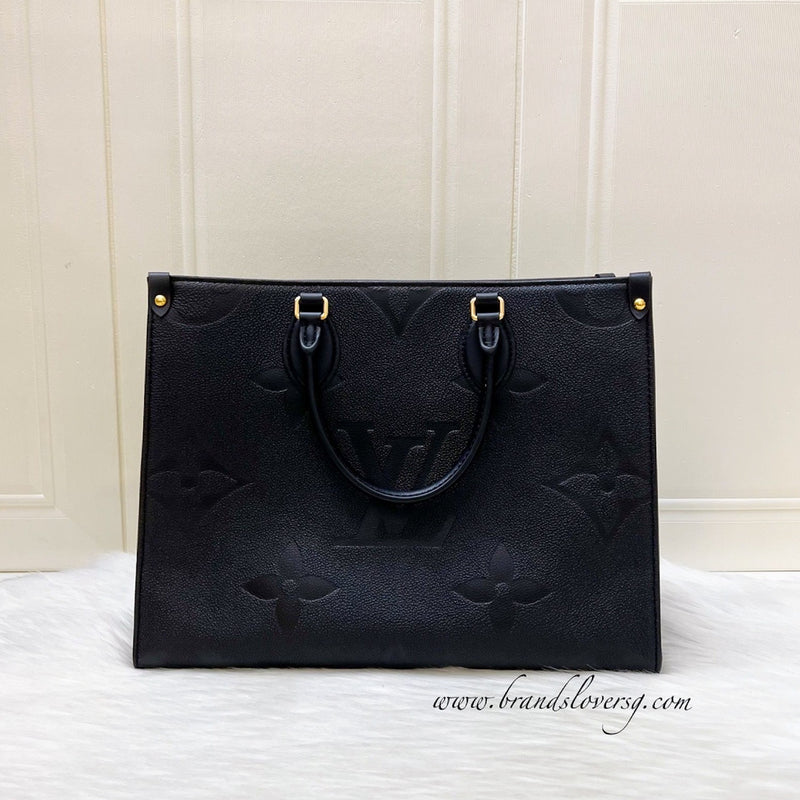 LV Onthego MM Tote in Black Empreinte Leather and GHW (Model: M45595)