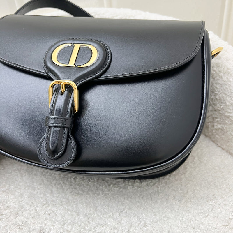 Dior Medium Bobby Flap Bag in Black Calfskin and GHW