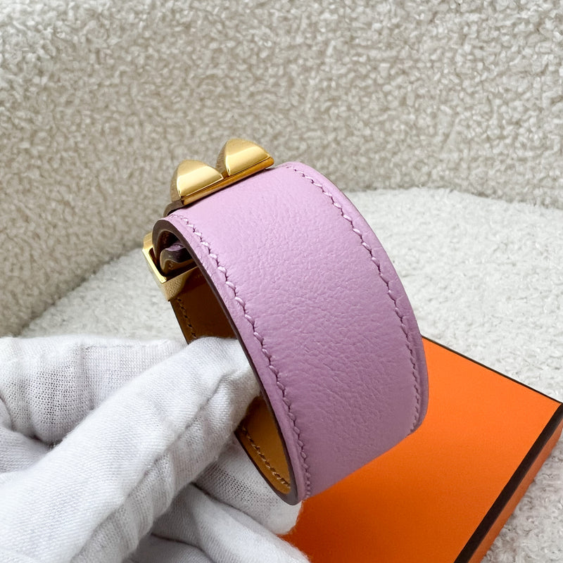 Hermes Collier de Chien CDC 24 Bracelet in Mauve Sylvester Swift Leather and RGHW