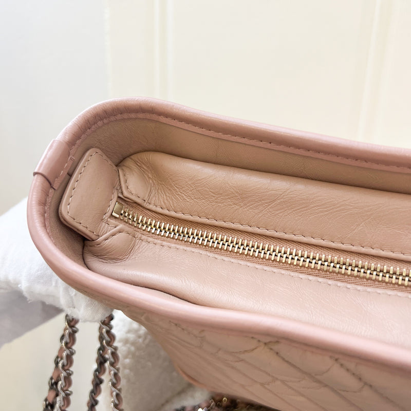 Chanel Medium (New Large) Gabrielle Hobo Bag in Nude Pink Chevron Calfskin and 3-tone HW