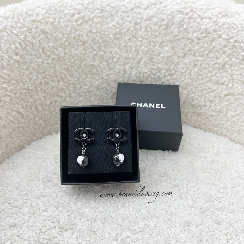 Chanel Coco Black Dangling Earrings SHW